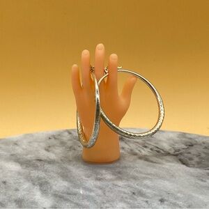 Vintage thick carved hoops silver 925